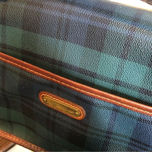WRALPH LAUREN Black Watch Plaid Crossbody Shoulder Bag Vintage - Picture 5 of 17